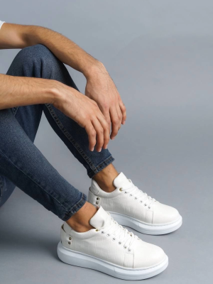 Kb047  Kuback Beyaz Crocodile Günlük Erkek  Ayakkabı (Numara: 41)