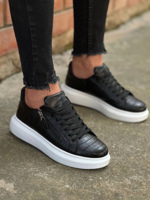 Kb-309  Kuback  Siyah Fermuar Ve Bağcıklı  Günlük Erkek  Ayakkabı (Numara: 44)