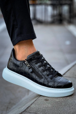 Kb-309  Kuback  Siyah Fermuar Ve Bağcıklı  Günlük Erkek  Ayakkabı (Numara: 43) - Görsel 4