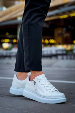 Kb-309  Kuback Beyaz Fermuar Ve Bağcıklı  Günlük Erkek  Ayakkabı (Numara: 42) - Görsel 4