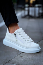 Kb-309  Kuback Beyaz Fermuar Ve Bağcıklı  Günlük Erkek  Ayakkabı (Numara: 42) - Görsel 6