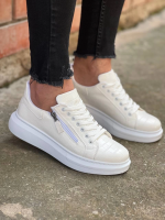 Kb-309  Kuback Beyaz Fermuar Ve Bağcıklı  Günlük Erkek  Ayakkabı (Numara: 41) - Görsel 3