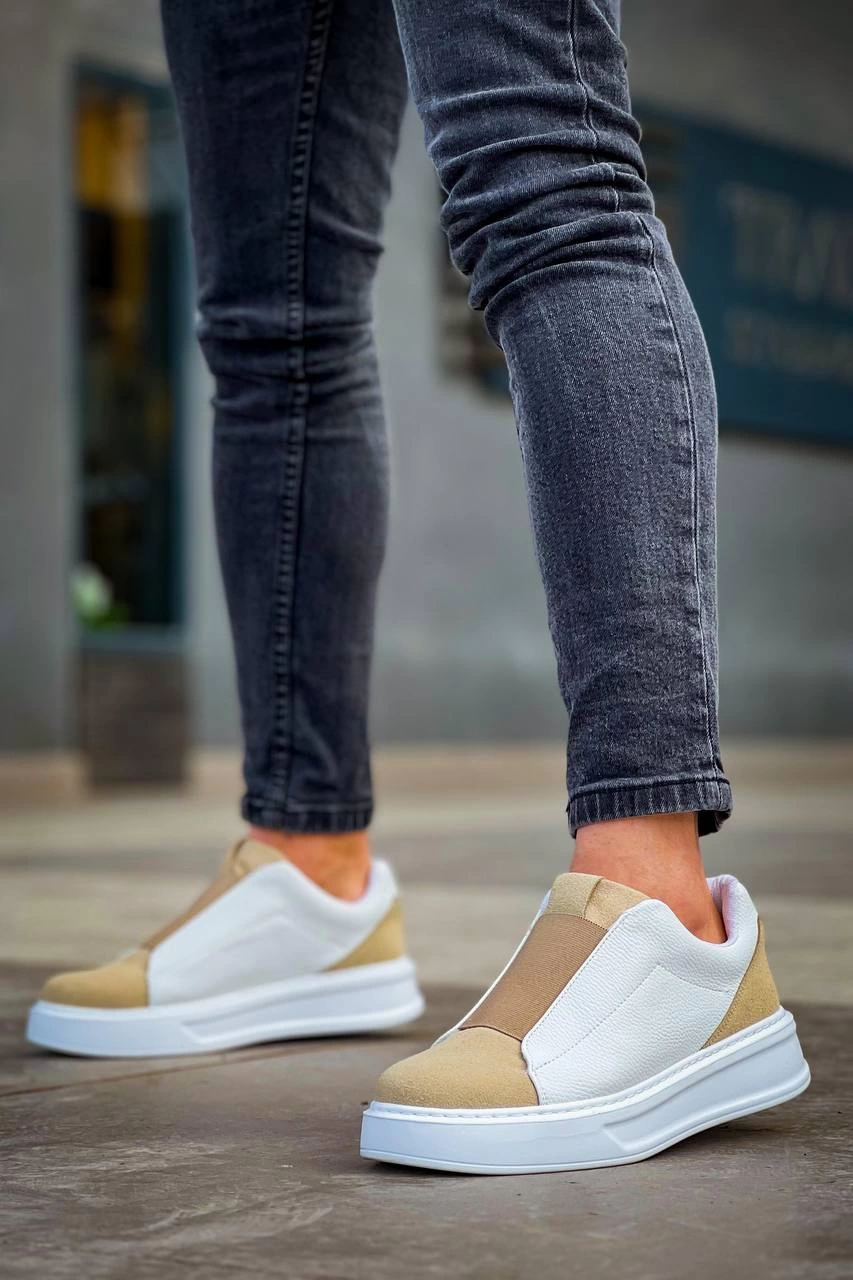 1228124_kb-007-beyaz-bej-yuksek-taban-tek-bant-bagciksiz-gunluk-erkek-ayakkabi-296471566-sw853sh1280.png Kb-007 Kuback Beyaz Bej Yüksek Taban Tek Bant Bağcıksız Günlük Erkek Ayakkabı (Numara: 40) - Görsel 2