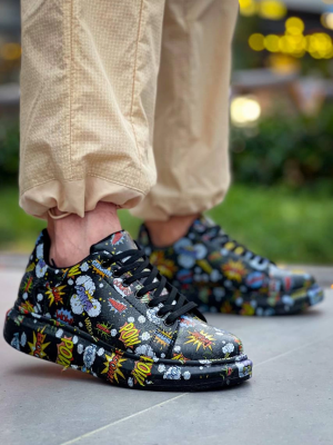 Kb-X500  Kuback Siyah Boom  Bağcıklı  Günlük Erkek  Ayakkabı (Numara: 42)