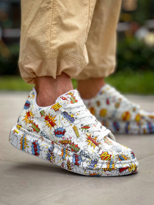 Kb-X500 Kuback Beyaz Boom Bağcıklı Günlük Erkek Ayakkabı (Numara: 42)