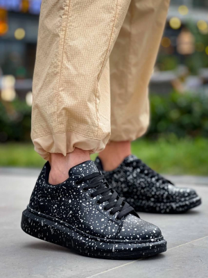 Kb-X500 Kuback Siyah Silwer Bağcıklı Günlük Erkek Ayakkabı (Numara: 42)