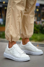 Kb-X500 Kuback Beyaz Silwer Bağcıklı Günlük Erkek Ayakkabı (Numara: 44)