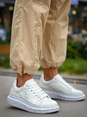 Kb-X500 Kuback Beyaz Silwer Bağcıklı Günlük Erkek Ayakkabı (Numara: 44)