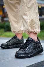 Kb-X500  Kuback Siyah Gold  Bağcıklı  Günlük Erkek  Ayakkabı (Numara: 39) - Görsel 2