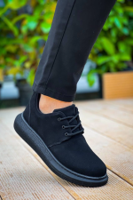 Kb-003 Kuback Siyah Süet Siyah Taban Bağcıklı  Günlük Erkek  Ayakkabı (Numara: 41) - Görsel 5