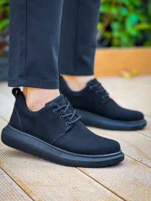 Kb-003 Kuback Siyah Süet Siyah Taban Bağcıklı  Günlük Erkek  Ayakkabı (Numara: 40)