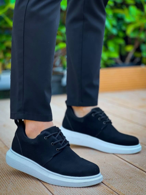 Kb-003 Kuback Siyah Süet Bağcıklı  Günlük Erkek  Ayakkabı (Numara: 44)