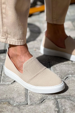 Kb-114  Kuback  Bej Triko Yüksek Taban Bağcıksız Günlük Erkek Ayakkabı (Numara: 41) - Görsel 2