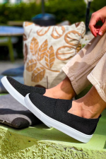 Kb-114 Kuback Siyah Triko Yüksek Taban Bağcıksız Günlük Erkek Ayakkabı (Numara: 41) - Görsel 3