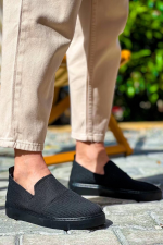 Kb-114 Kuback Siyah Triko Siyah Yüksek Taban Bağcıksız Günlük Erkek Ayakkabı (Numara: 43) - Görsel 2