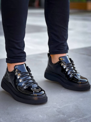 Kb-X4 Kuback Siyah Rugan Siyah Yüksek Taban Bağcıklı Günlük Erkek Ayakkabı (Numara: 40)