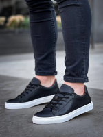 Kb-122  Kuback Siyah Cilt Yüksek Taban Bağcıklı Günlük Erkek Ayakkabı (Numara: 44) - Görsel 2