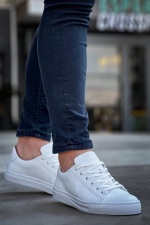 Kb-122  Kuback Beyaz Cilt Yüksek Taban Bağcıklı Günlük Erkek Ayakkabı (Numara: 41) - Görsel 2