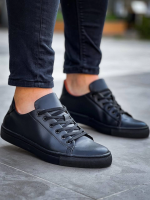 Kb-122  Kuback Siyah Cilt Siyah Yüksek Taban Bağcıklı Günlük Erkek Ayakkabı (Numara: 44) - Görsel 3