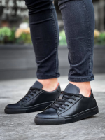 Kb-122  Kuback Siyah Cilt Siyah Yüksek Taban Bağcıklı Günlük Erkek Ayakkabı (Numara: 41) - Görsel 2