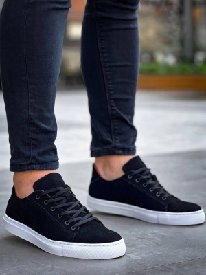 Kb-122   Kuback Siyah Süet Yüksek Taban Bağcıklı Günlük Erkek Ayakkabı (Numara: 42)