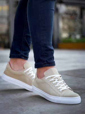 Kb-122 Kuback Bej Süet Yüksek Taban Bağcıklı Günlük Erkek Ayakkabı (Numara: 43)