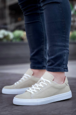 Kb-122   Kuback Bej Süet Yüksek Taban Bağcıklı Günlük Erkek Ayakkabı (Numara: 43) - Görsel 2