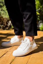 Kb-110  Kuback Beyaz Triko Yüksek Taban Bağcıklı Günlük Erkek Ayakkabı (Numara: 42) - Görsel 3