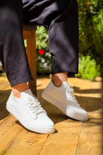 Kb-110  Kuback Beyaz Triko Yüksek Taban Bağcıklı Günlük Erkek Ayakkabı (Numara: 41) - Görsel 2