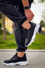 Kb-707  Kuback Siyah Cilt Yüksek Taban Bağcıklı Günlük Erkek Ayakkabı (Numara: 41) - Görsel 3