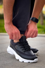 Kb-707  Kuback Siyah Cilt Yüksek Taban Bağcıklı Günlük Erkek Ayakkabı (Numara: 41) - Görsel 4