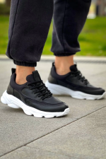 Kb-707  Kuback Siyah Cilt Yüksek Taban Bağcıklı Günlük Erkek Ayakkabı (Numara: 40) - Görsel 2