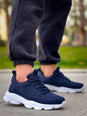 Kb-707  Kuback Lacivert Süet Yüksek Taban Bağcıklı Günlük Erkek Ayakkabı (Numara: 43)