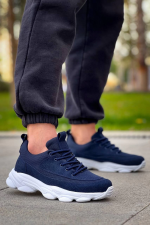 Kb-707  Kuback Lacivert Süet Yüksek Taban Bağcıklı Günlük Erkek Ayakkabı (Numara: 42)