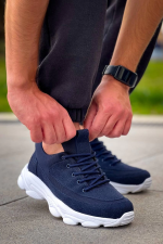 Kb-707  Kuback Lacivert Süet Yüksek Taban Bağcıklı Günlük Erkek Ayakkabı (Numara: 41) - Görsel 2