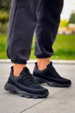 Kb-707  Kuback  Siyah Süet Siyah Yüksek Taban Bağcıklı Günlük Erkek Ayakkabı (Numara: 43)