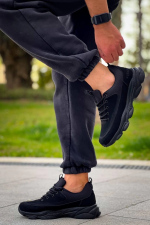 Kb-707  Kuback  Siyah Süet Siyah Yüksek Taban Bağcıklı Günlük Erkek Ayakkabı (Numara: 42) - Görsel 3