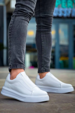 Kb-007  Kuback  Beyaz Yüksek Taban Tek Bant Bağcıksız Günlük Erkek Ayakkabı (Numara: 43) - Görsel 4