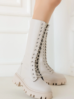 Uliza Bej Cilt Bağcıklı Çizme (Numara: 39)