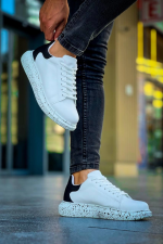 Kb-X500  Kuback Beyaz Siyah  Yüksek Taban Bağcıklı Günlük Erkek Ayakkabı (Numara: 42) - Görsel 3