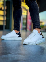 Kb-X500  Kuback Beyaz Siyah  Yüksek Taban Bağcıklı Günlük Erkek Ayakkabı (Numara: 42) - Görsel 5