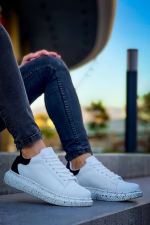 Kb-X500  Kuback Beyaz Siyah  Yüksek Taban Bağcıklı Günlük Erkek Ayakkabı (Numara: 41) - Görsel 4