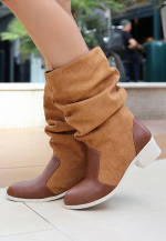 Jolin Taba Cilt Süet Detaylı Çizme (Numara: 38)