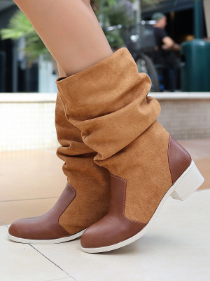 Jolin Taba Cilt Süet Detaylı Çizme (Numara: 38)