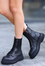 Roxan Siyah Cilt Bağcıklı Bot (Numara: 39) - Görsel 2