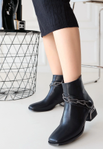 Roxani Siyah Cilt Topuklu Bot (Numara: 37)