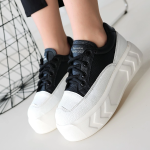 Emwa Siyah Cilt Bağcıklı Spor Ayakkabı (Numara: 38) - Görsel 4