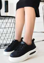 Chris Siyah Cilt Bağcıklı Spor Ayakkabı (Numara: 40) - Görsel 2