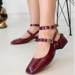 Karmi Mürdüm Cilt Topuklu Ayakkabı (Numara: 36) - Görsel 4