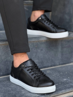 Kb-Bx1  Kuback Siyah Cilt Yüksek Beyaz Taban Günlük Erkek Ayakkabı (Numara: 44) - Görsel 3